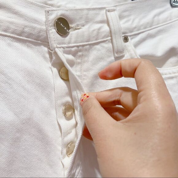 GOLDSIGN Womens The Nineties Boot Cut Jeans White Size 27 - Picture 12 of 12